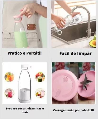 GARRAFA MINI LIQUIDIFICADOR PORTÁTIL RECARREGÁVEL - essencia no clique