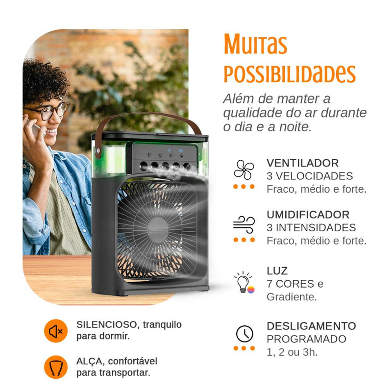 MINI AR CONDICIONADO CLIMATIZADOR E UMIDIFICADOR - essencia no clique